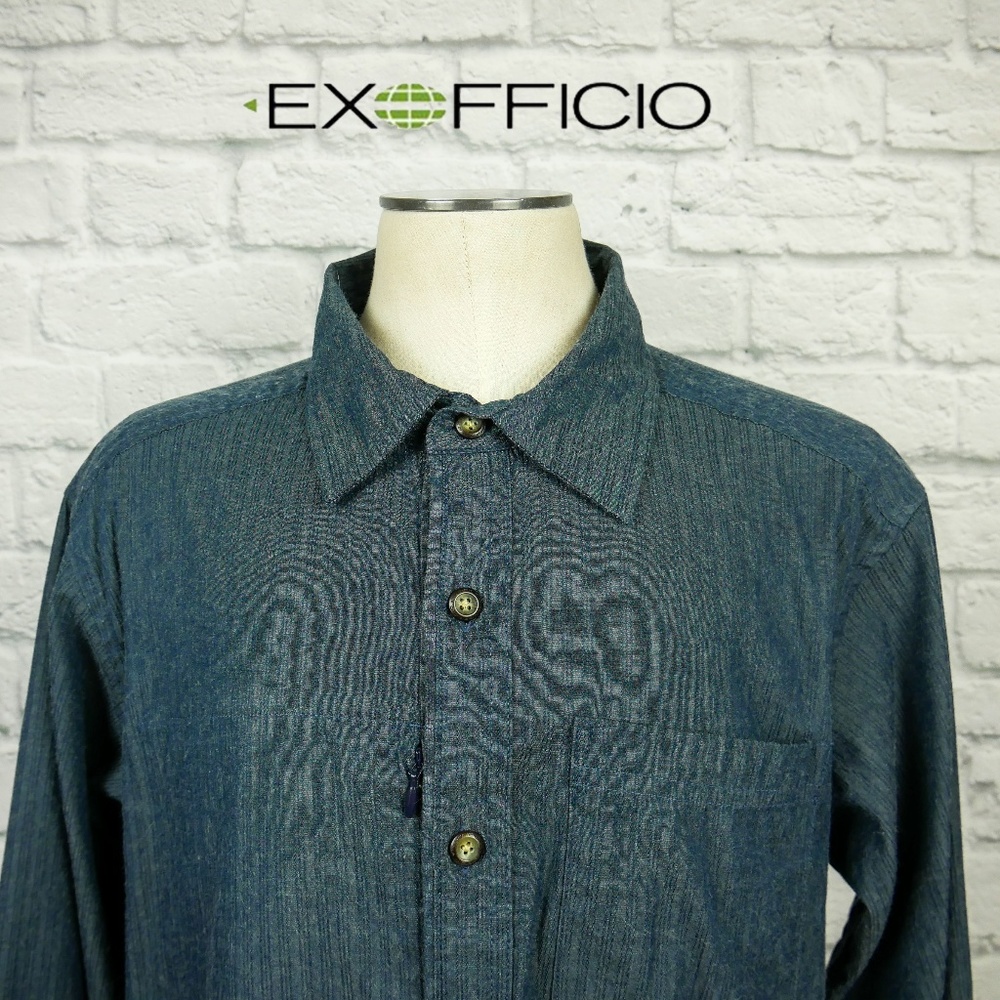 Exofficio Button Front Long Sleeve Shirt Sz M